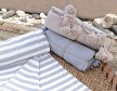 Plaid couverture coton à pompons gris Maroc